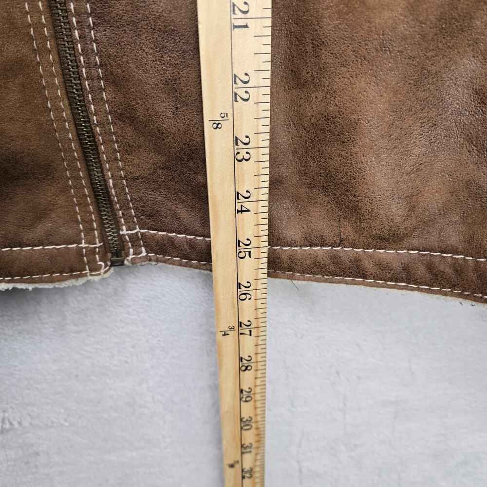 Vintage Guess Jacket Womens Large Faux Suede Sherpa Leather Patchwork Rare - Picture 11 of 11